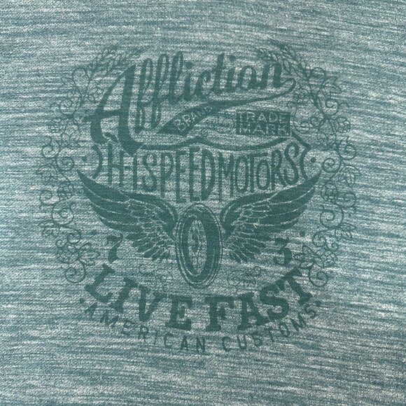 Affliction Black Premium Size Small Womens High-Speed Motors Graphic Top - Picture 3 of 9